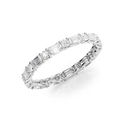 2.00 TCW Round And Emerald Cut Moissanite Wedding Band Mapple Gems